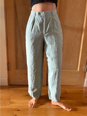 Light Sage Linen Pants